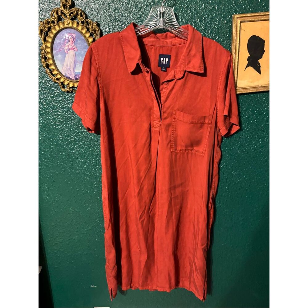 Gap Rust Knee Length 100% Lyocell Dress Sz Medium